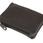 Franco Bonini Black Leather Half Fold Card Coin Purse