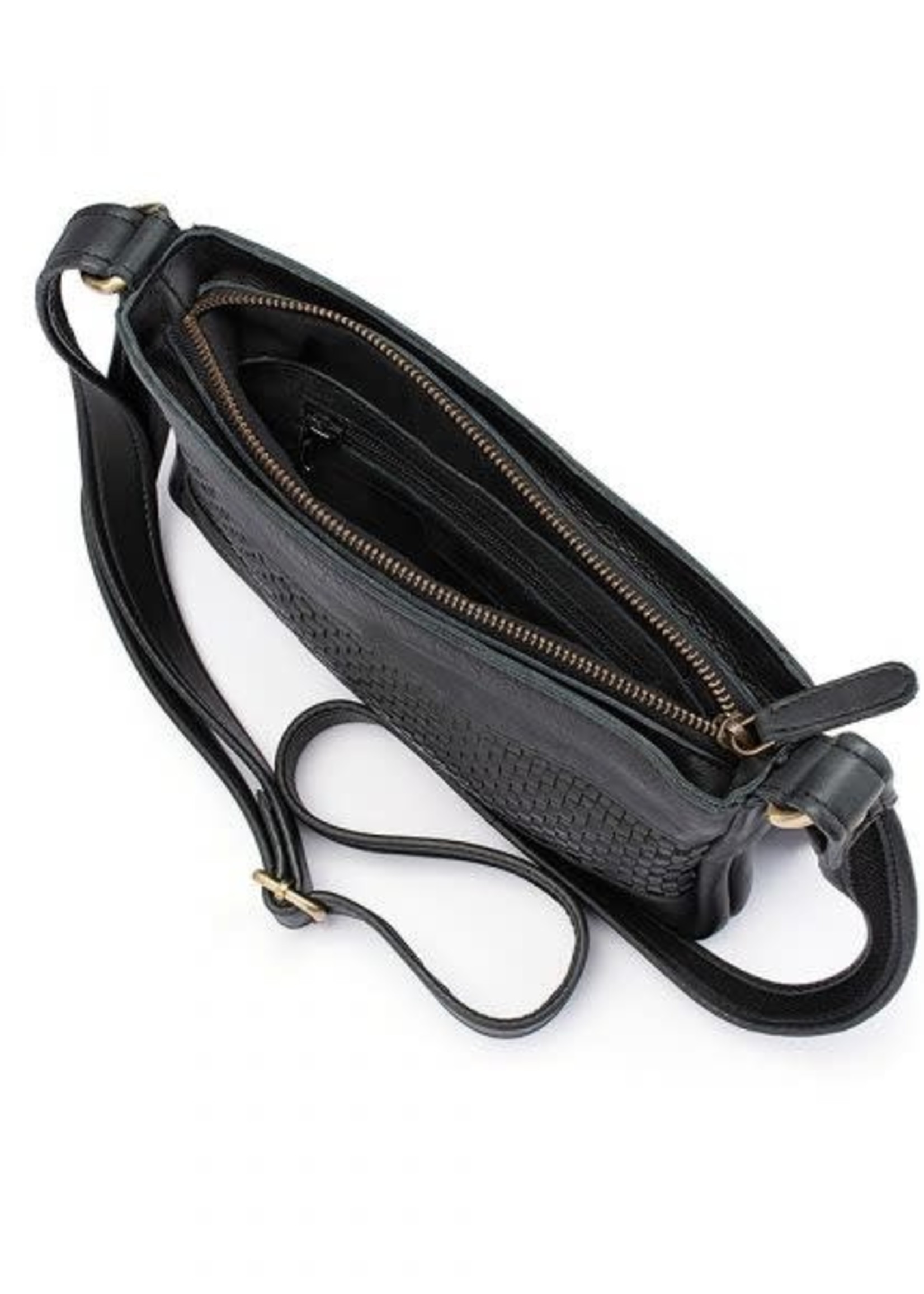 Verona Black Crossbody Leather Shoulder Sling Bag