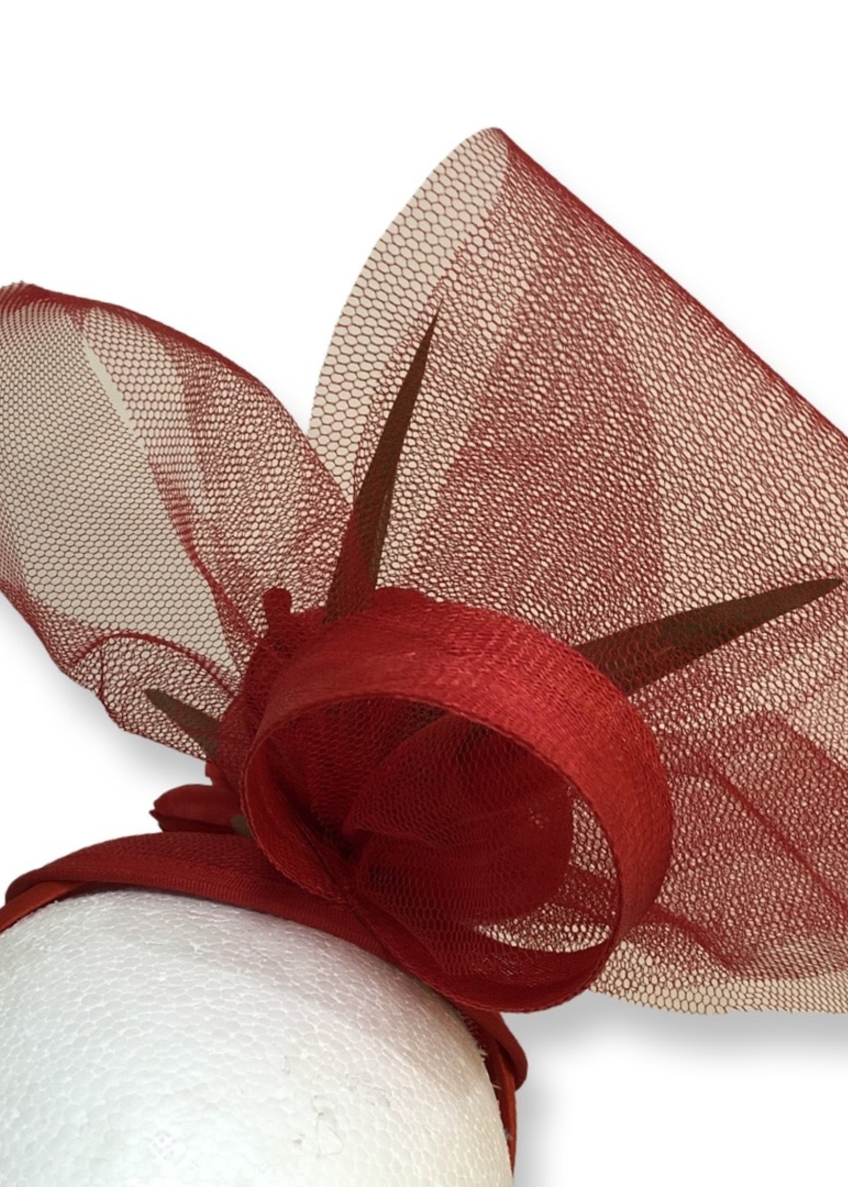 One Plus One Fashion Red Floral Headband Fascinator