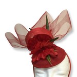One Plus One Fashion Red Floral Headband Fascinator