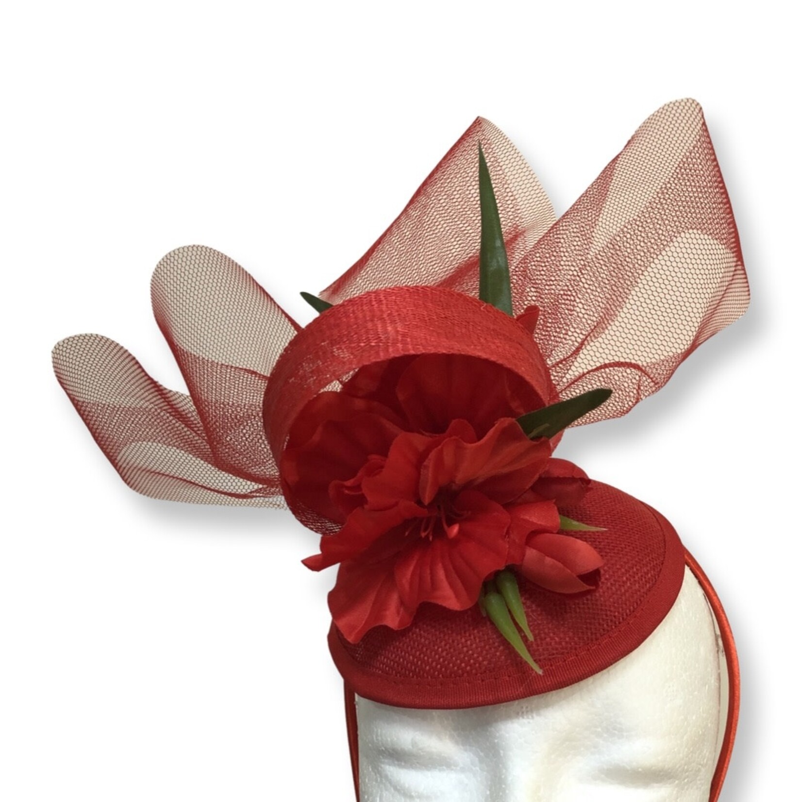 OPO Red Glady Flower Headband Fascinator