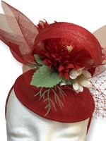 One Plus One Fashion Red & White Floral Headband Fascinator