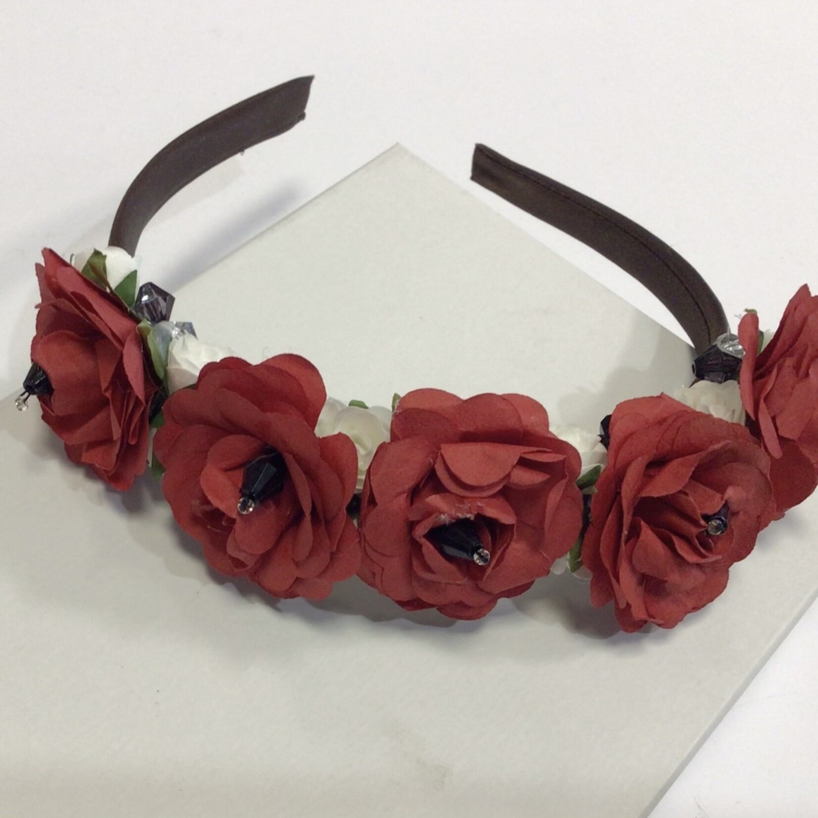 OPO Red & Cream Rose Jewel Bead Headband