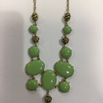 Bel-Eve Lime Green Antique Gold 50cm Drop Necklace