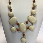 Bel-Eve Cream & Rust Gold Plated Necklace