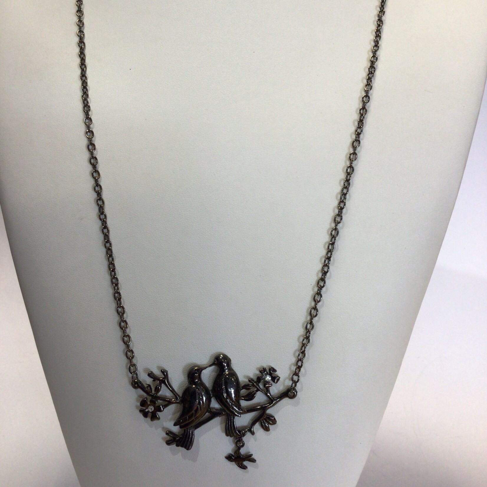 S.S Jewellery Lovebirds Gunmetal Long Necklace