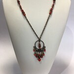 S.S Jewellery Rust Red & Antique Brass Pendant Necklace