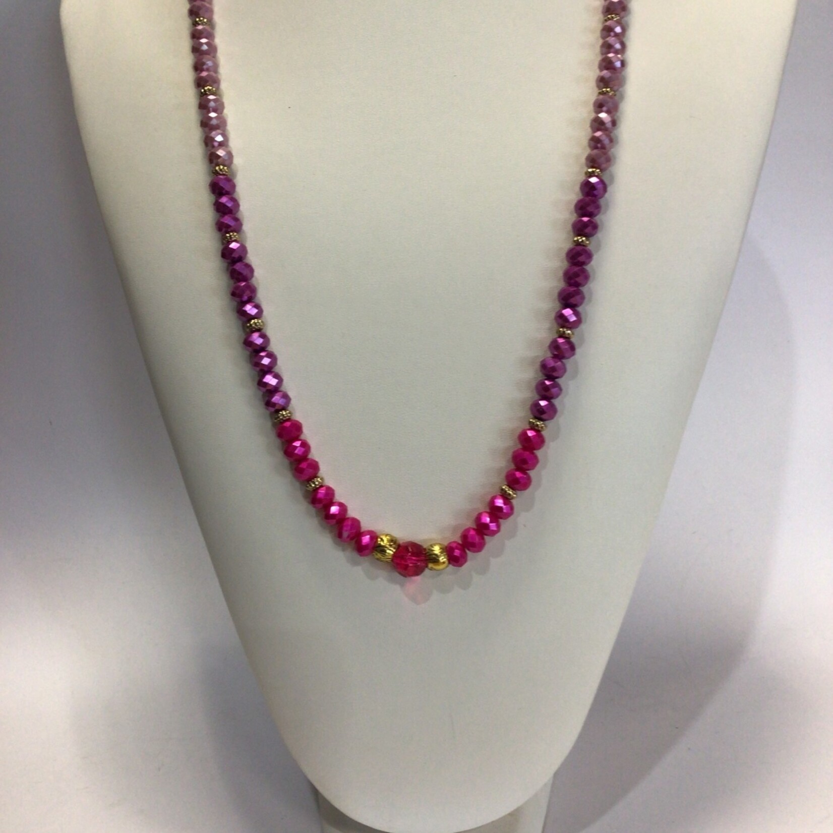 S.S Jewellery Pink Tones Crystal & Gold Necklace Set