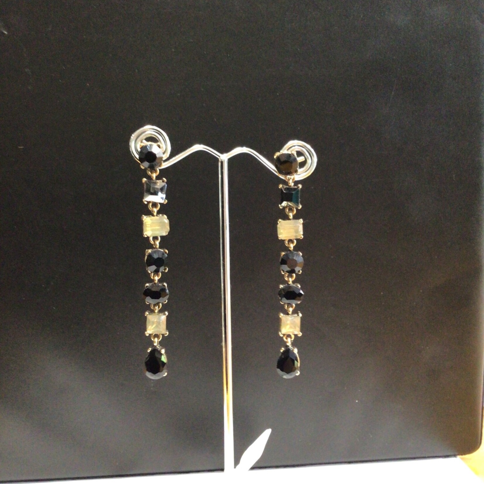 Harmonie Collections Smokey Grey Crystals Stud Earrings