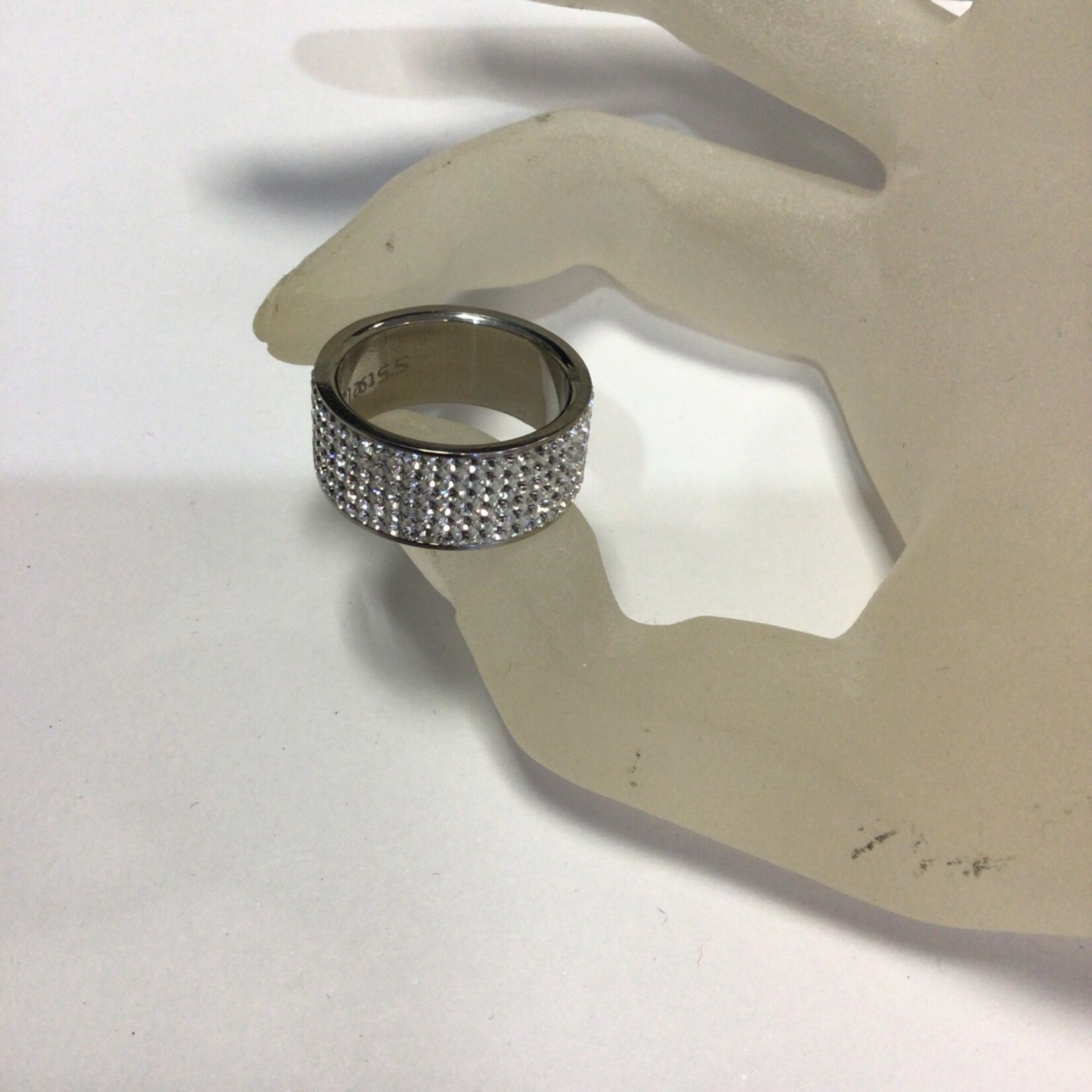 Bel-Eve Swarovski Stainless Steel Ring - Sz 9