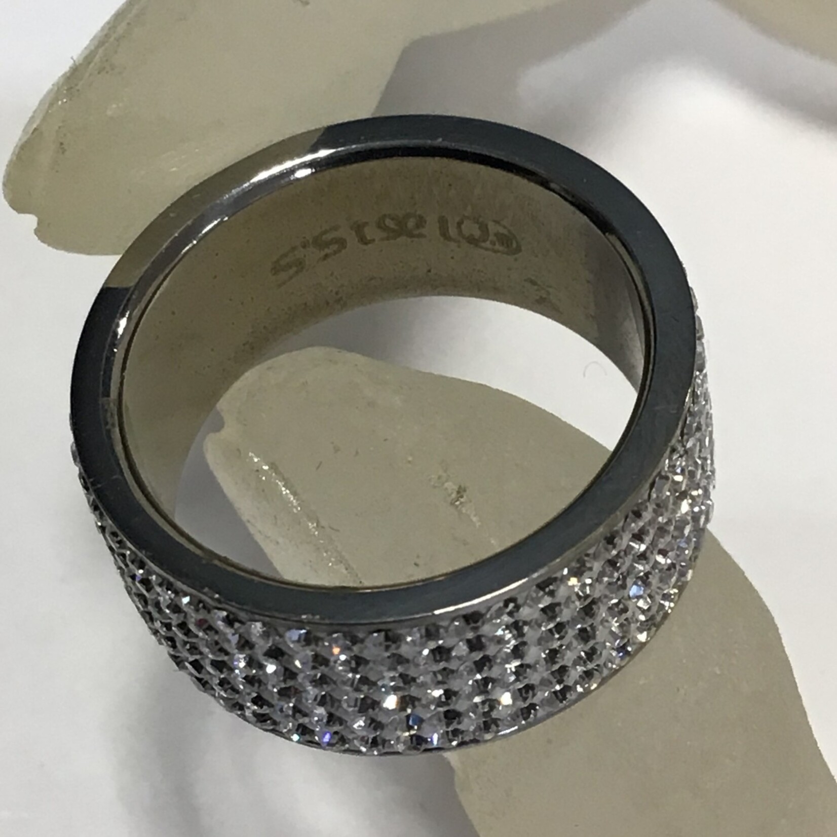 Bel-Eve Swarovski Stainless Steel Ring - Sz 9