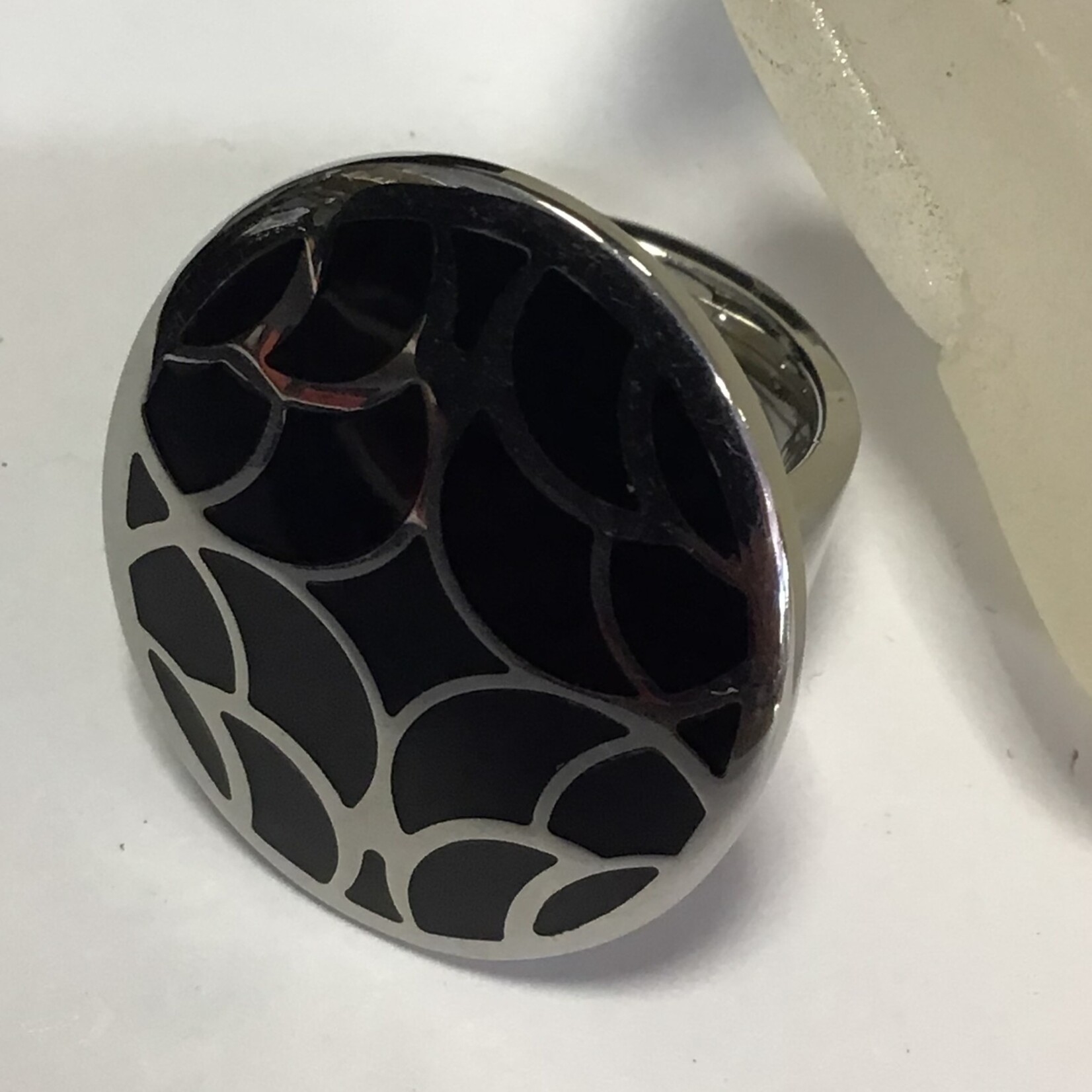 S.S Jewellery Black Silver Chunky Oval Ring