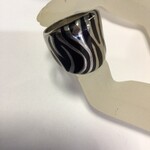S.S Jewellery Black Silver Zebra Chunky Ring