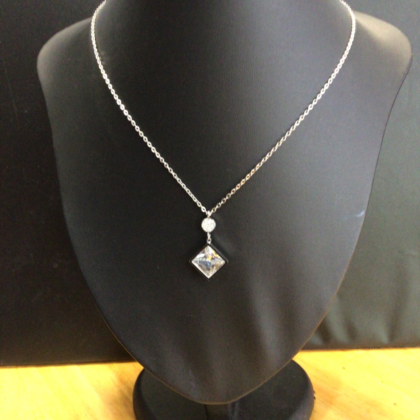 Blu Shimma CZ Pendant Silver Necklace