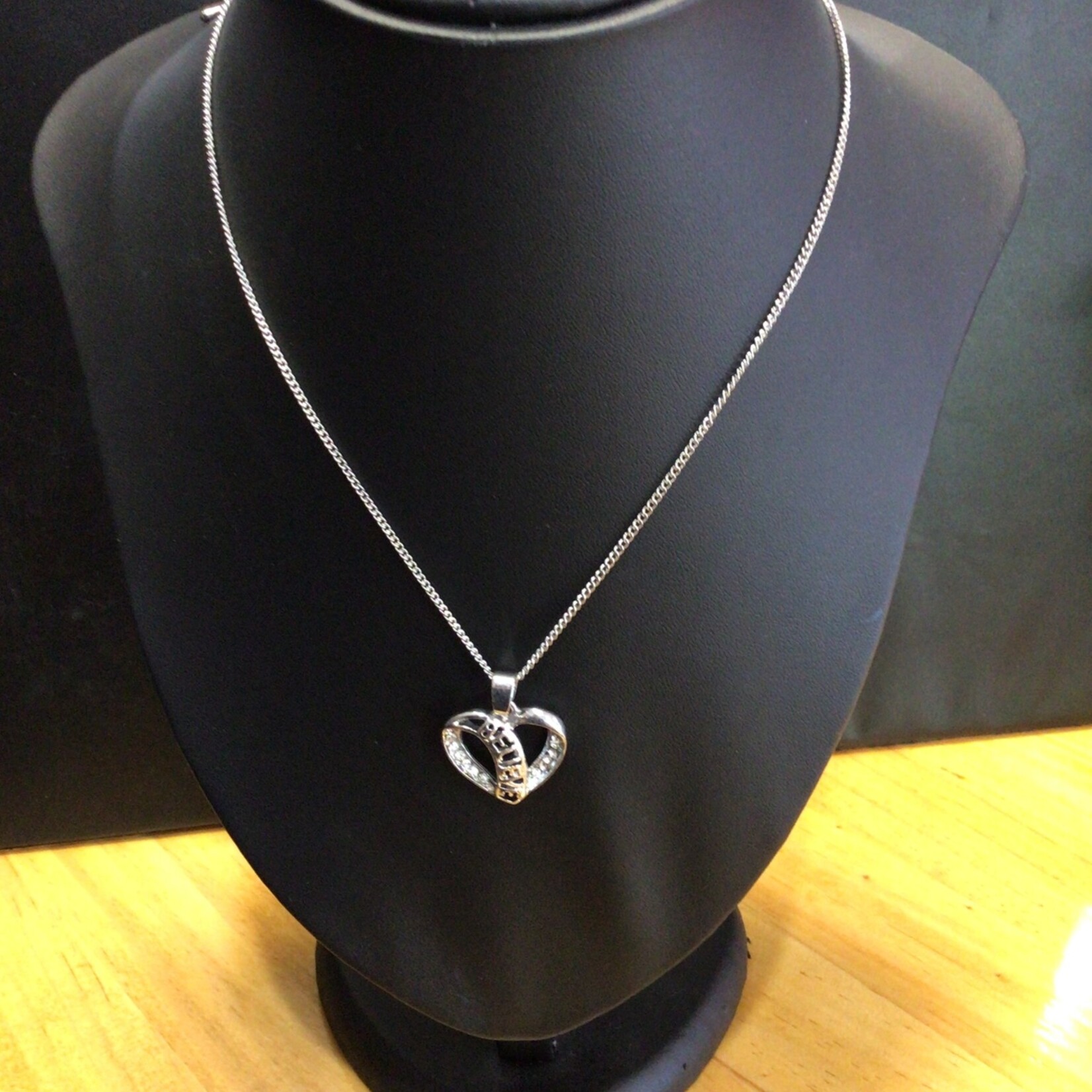 Zizu Silver Believe Heart Necklace