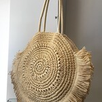 La Vida Large Round Boho Straw Bag