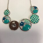 S.S Jewellery Aqua Circles Enamel Necklace Set