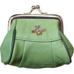 La Vida Lime Leather Bee Clip Purse Purse