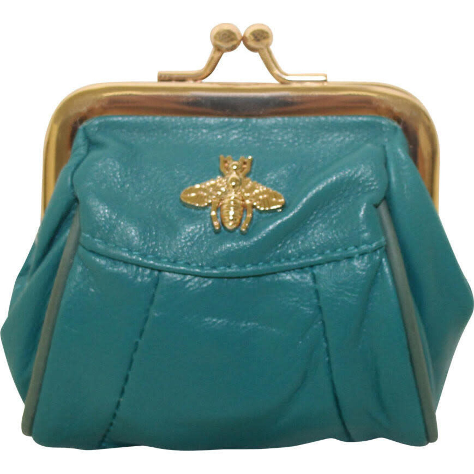 La Vida Teal Leather Bee Clip Purse Purse