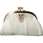 La Vida Cream Oblong Leather Owl Purse