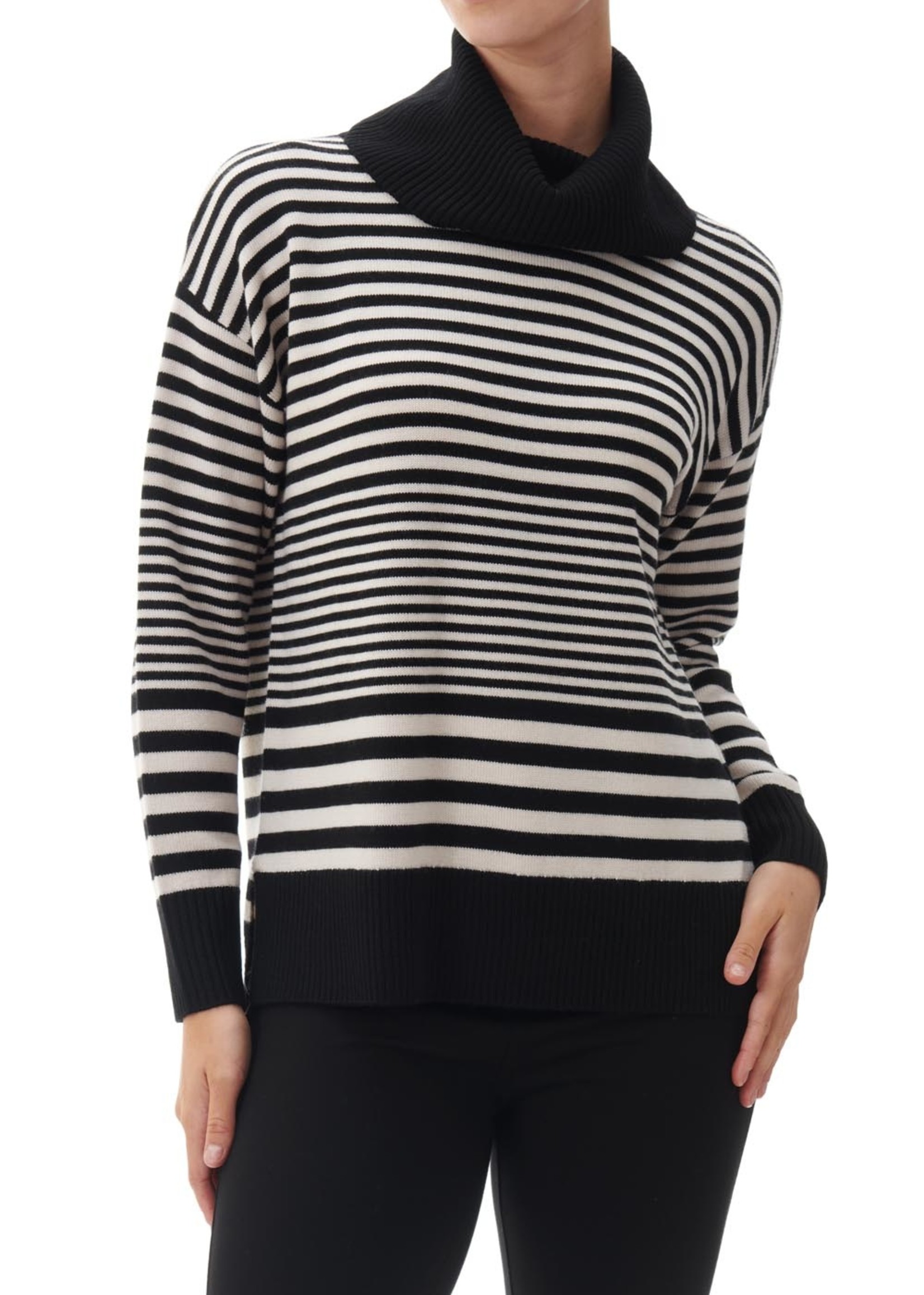 one shoulder polo neck jumper