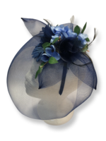 One Plus One Fashion Navy Floral Hat Fascinator