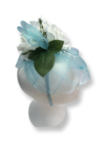 One Plus One Fashion Aqua Floral Hat Fascinator