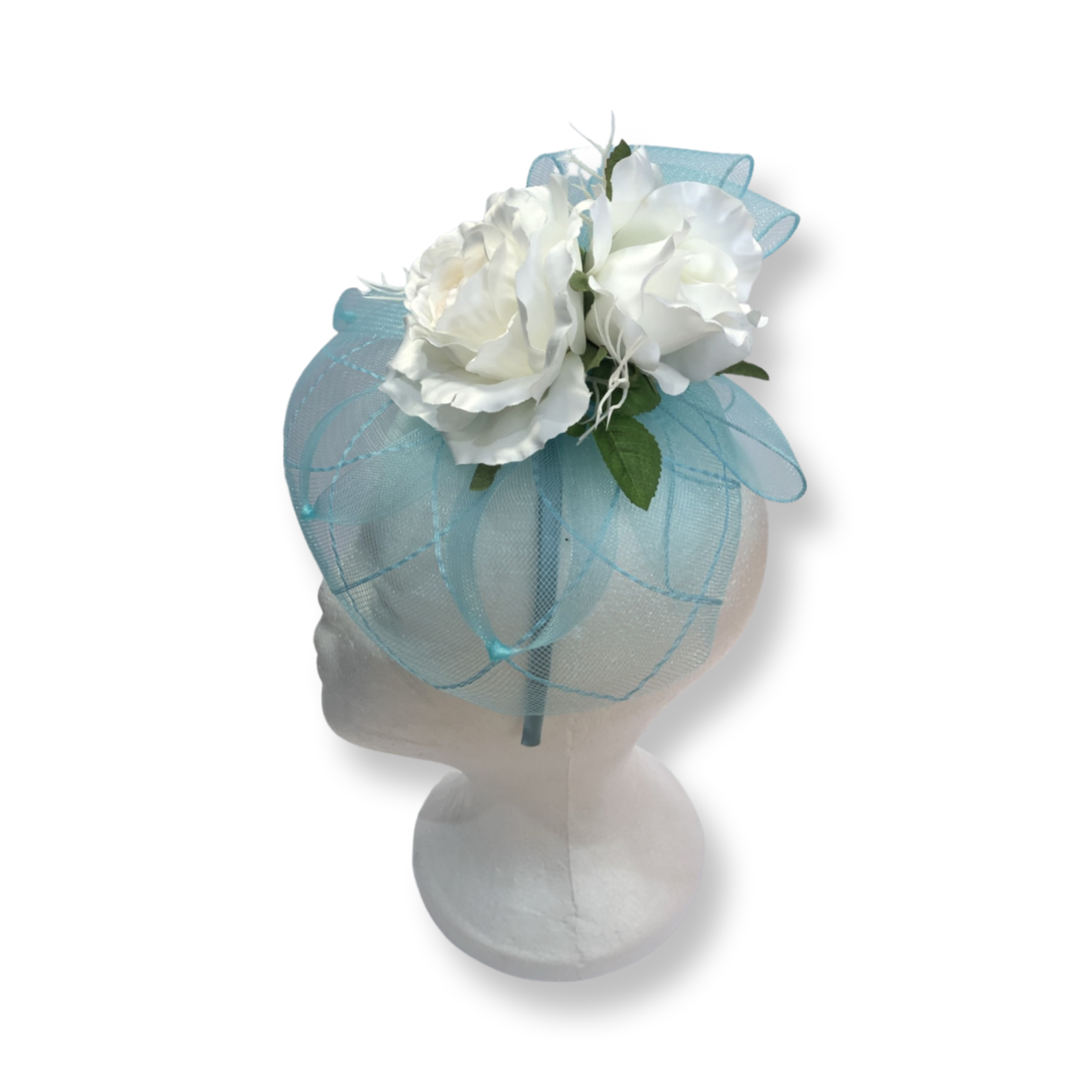 One Plus One Fashion Aqua Floral Hat Fascinator