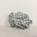 Just East Grey & White Cotton Scrunchie