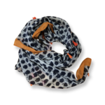 Corfu Easy Living Orange & Navy Splatter Spot Polyester Scarves