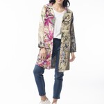 Orientique Pink Floral Digital Mid Length Coat