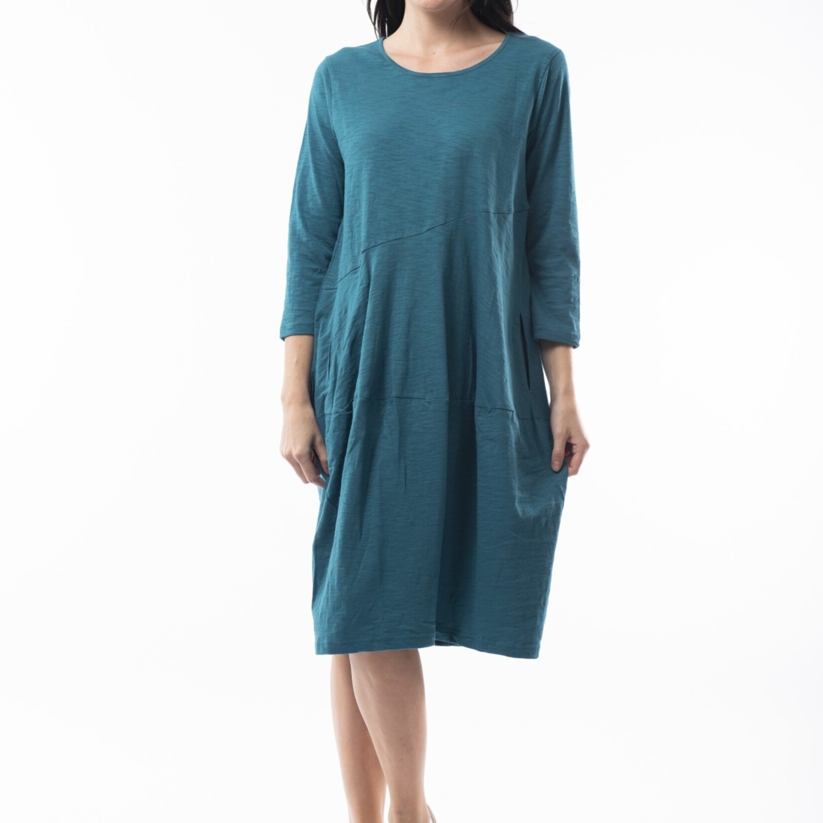 Orientique Teal 3/4 Sleeve Bubble Dress