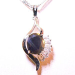 Silk Road Black Leaf Drop Gold Plated Necklace