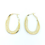 Silk Road Gold Crystal Large Hoop Earrings