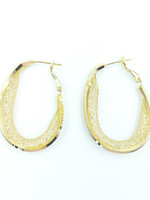 Silk Road Gold Crystal Large Hoop Earrings