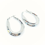 Silk Road Silver Crystal Large Hoop Earrings
