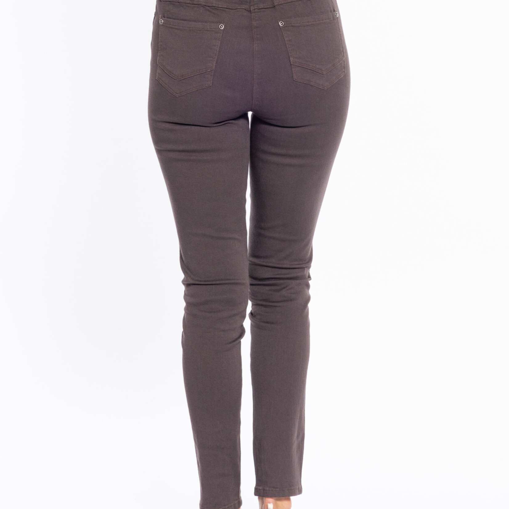 Chocolate Cotton Fitted Leg Jeggings - One Plus One Fashion