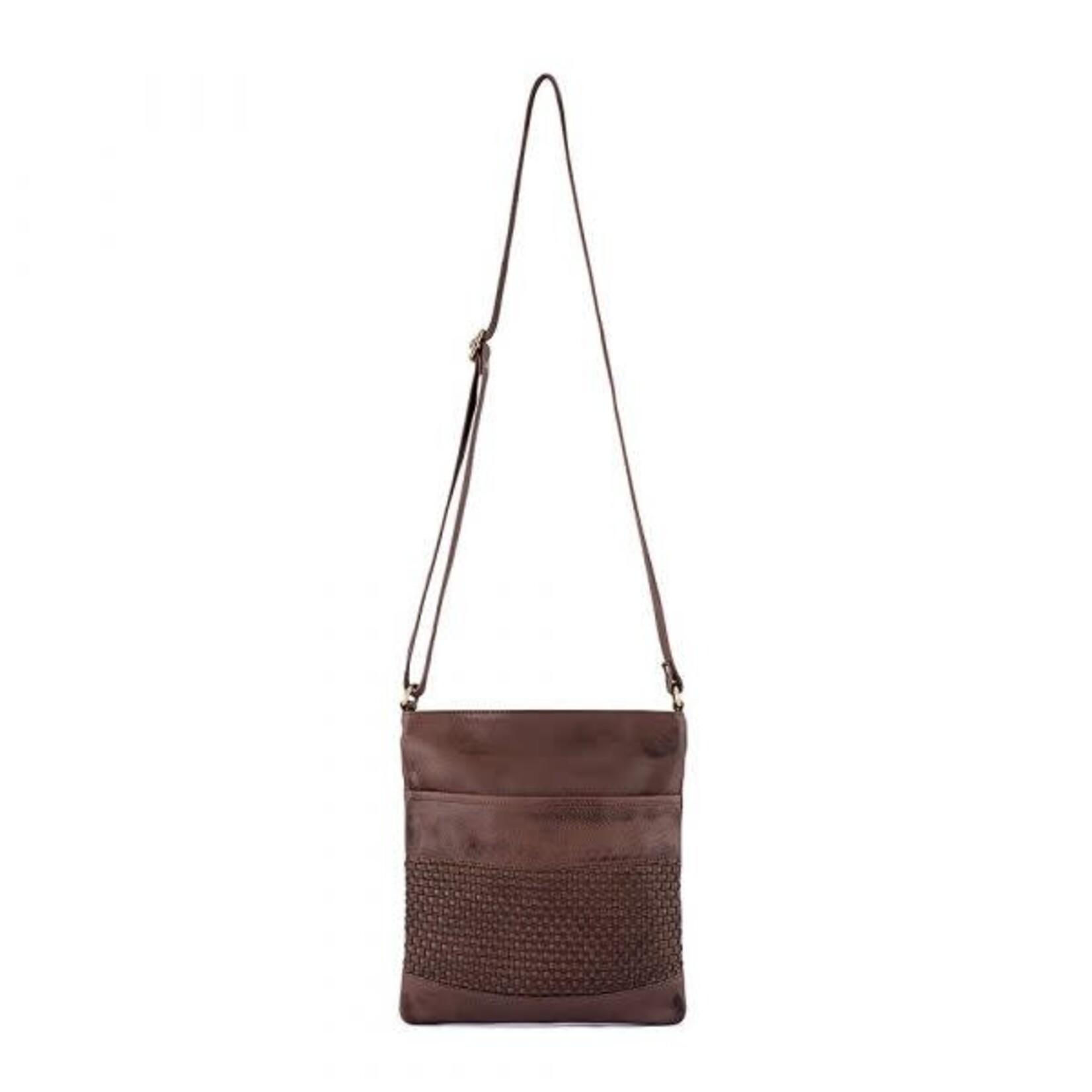 Verona Brown Weave Crossbody/Shoulder Bag