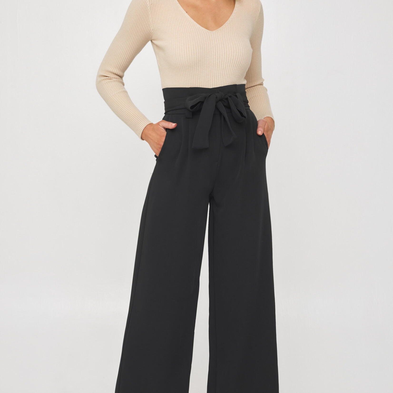 Style State Black Bag Waisted Wide Leg Pants
