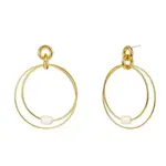 Black Caviar Gold & Pearl Lydia Hoop Style Earrings