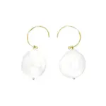 Black Caviar Gold & Pearl Mae Round Earrings