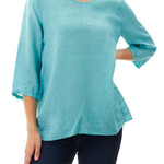 Givoni Sea Green Rolled Sleeve Top