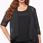 Joshua James Black Chiffon 3/4 Sleeve Jacket