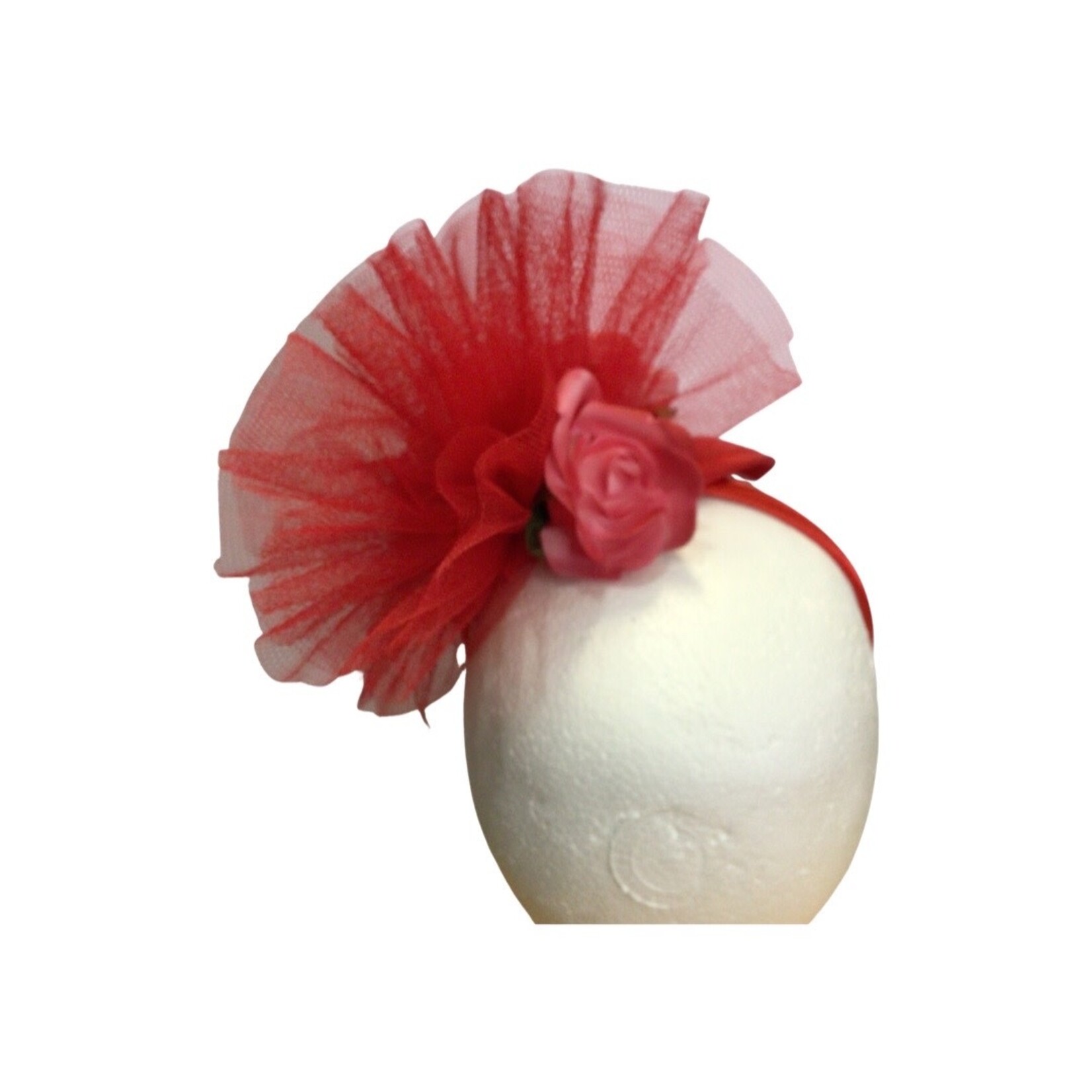 OPO Soft Red Rose Flower Hat Fascinator