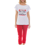 Cafe Latte Red Navy Sequin Heart White Tee