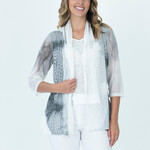 Renoma Grey & White Lace Twofer Top/Jacket