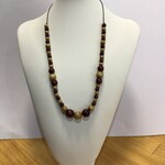 OPO Brown & Beige Wooden Beaded Long Necklaces