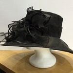 S.S Jewellery Black Sheer Organza Hat with Feathers