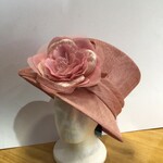 S.S Jewellery Musk Pink Raffia Hat with Flower