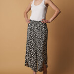 Cherrylane Black & Ivory Leaf Overlay Wide Leg Pant